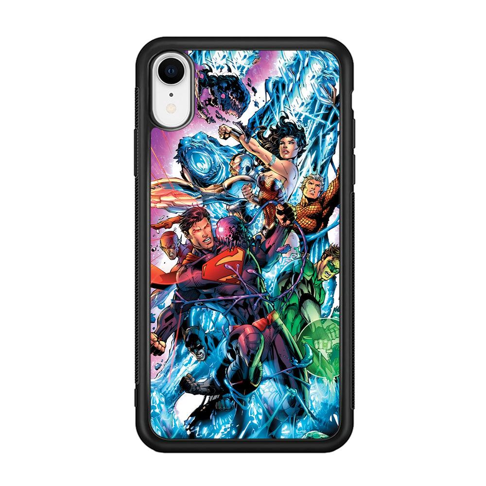 Superman Squad of Justice iPhone XR Case-Rubber Black (2D Case)-Oxvistore