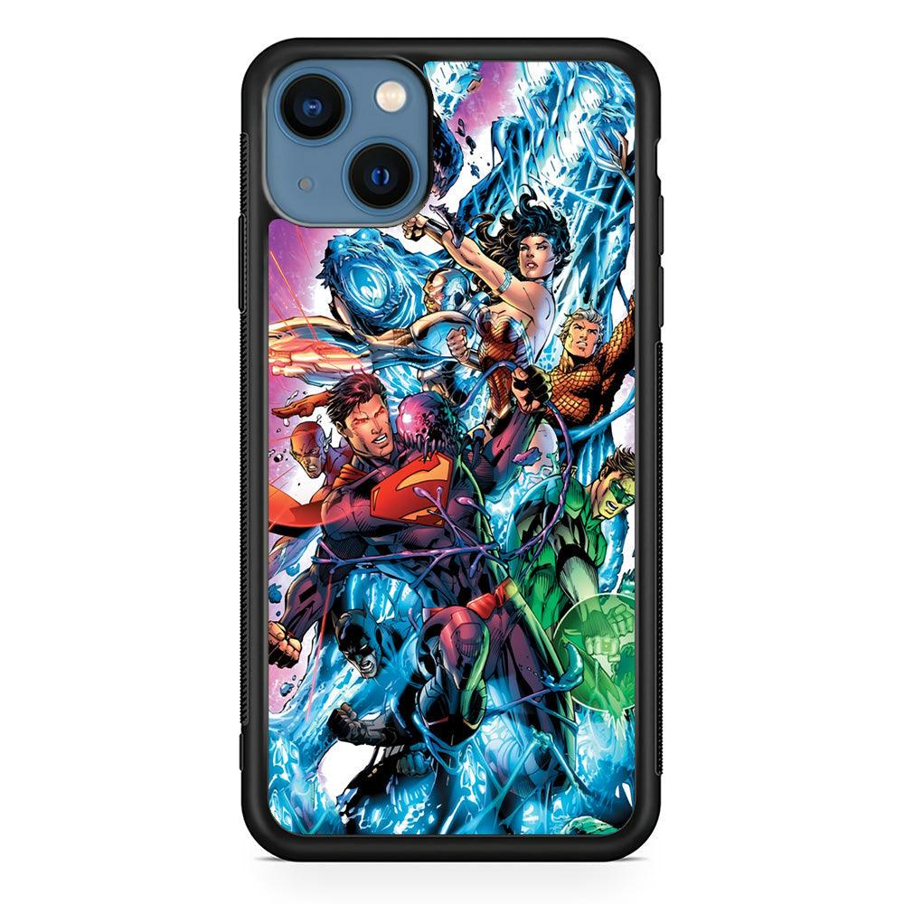 Superman Squad of Justice iPhone 15 Plus Case-Rubber Black (2D Case)-Oxvistore