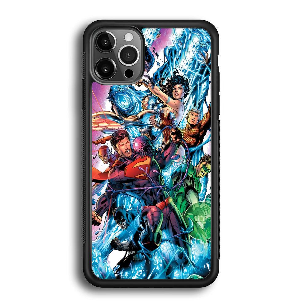 Superman Squad of Justice iPhone 12 Pro Case-Rubber Black (2D Case)-Oxvistore