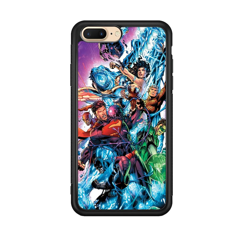 Superman Squad of Justice iPhone 8 Plus Case-Rubber Black (2D Case)-Oxvistore