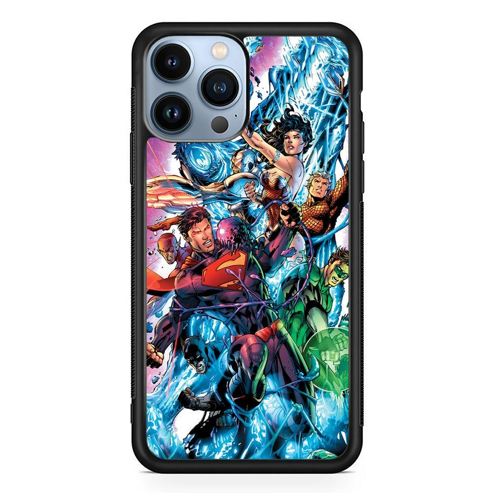 Superman Squad of Justice iPhone 13 Pro Case-Rubber Black (2D Case)-Oxvistore