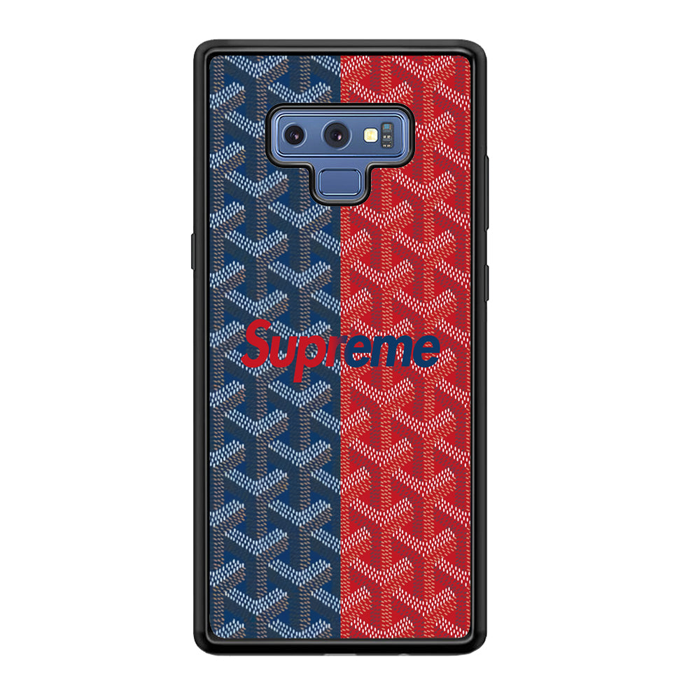 Supreme Blue Red Pattern Samsung Galaxy Note 9 Case-Rubber Black (2D Case)-Oxvistore