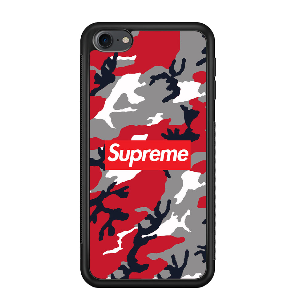 Supreme Camo Red iPod Touch 6 Case-Rubber Black (2D Case)-Oxvistore