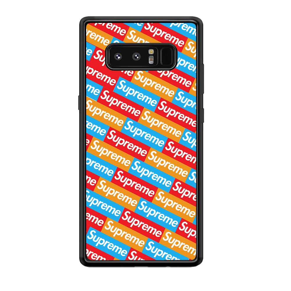 Supreme Colorful Samsung Galaxy Note 8 Case-Rubber Black (2D Case)-Oxvistore