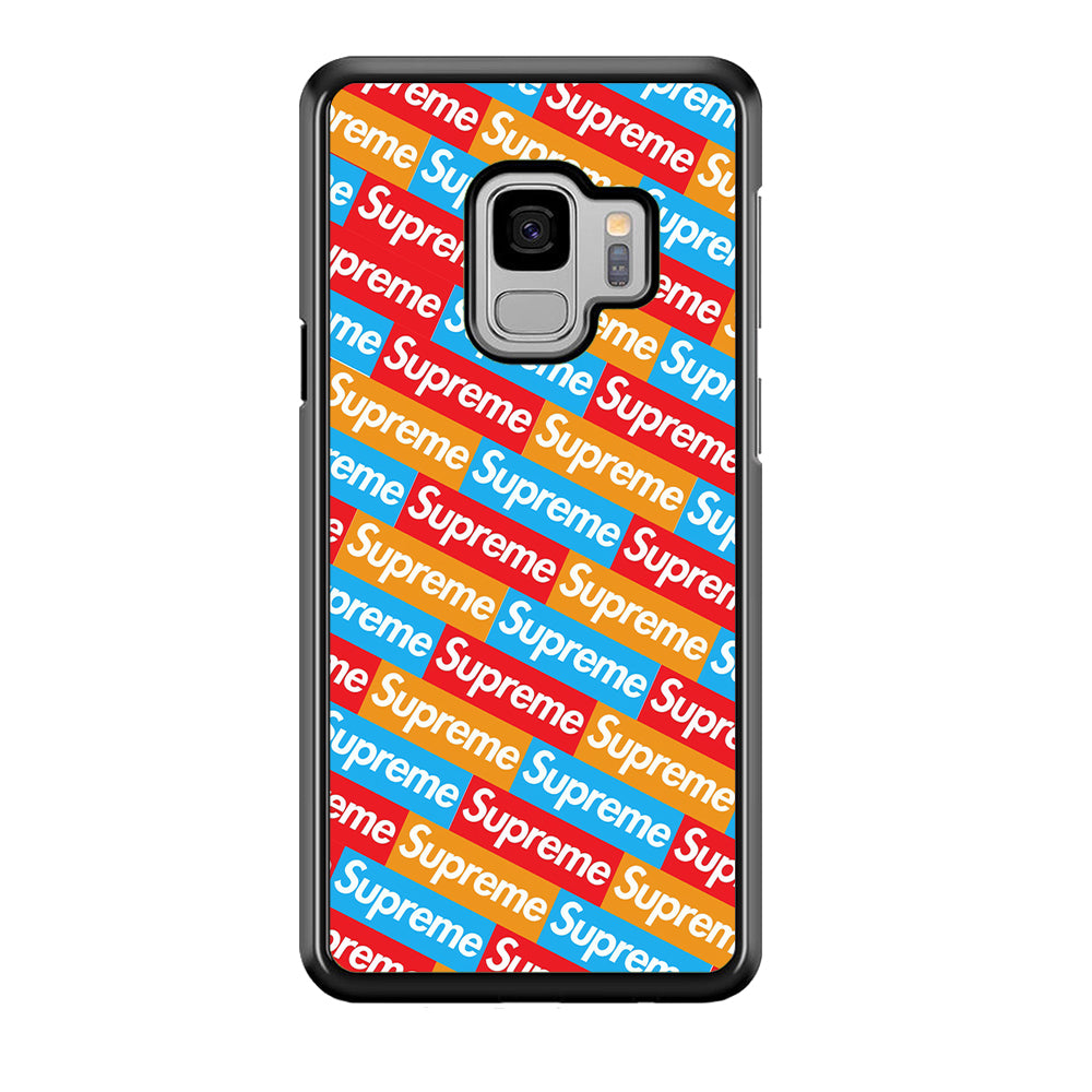 Supreme Colorful Samsung Galaxy S9 Case-Rubber Black (2D Case)-Oxvistore