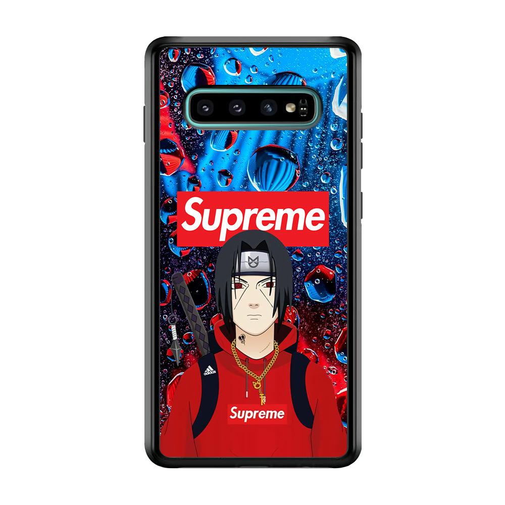 Supreme Itachi Flying Water Samsung Galaxy S10 Case-Rubber Black (2D Case)-Oxvistore