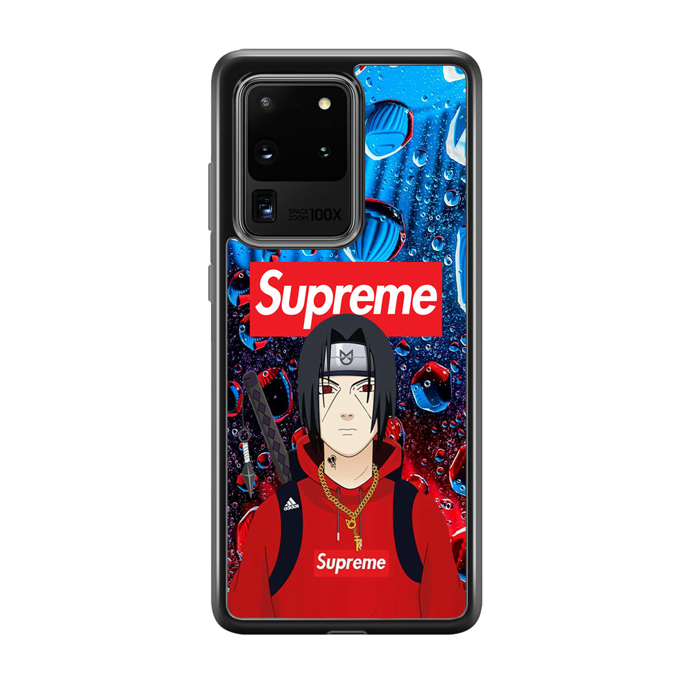 Supreme Itachi Flying Water Samsung Galaxy S20 Ultra Case-Rubber Black (2D Case)-Oxvistore