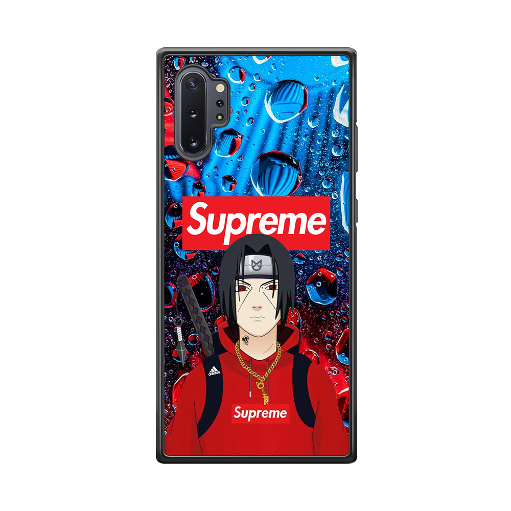 Supreme Itachi Flying Water Samsung Galaxy Note 10 Plus Case-Rubber Black (2D Case)-Oxvistore