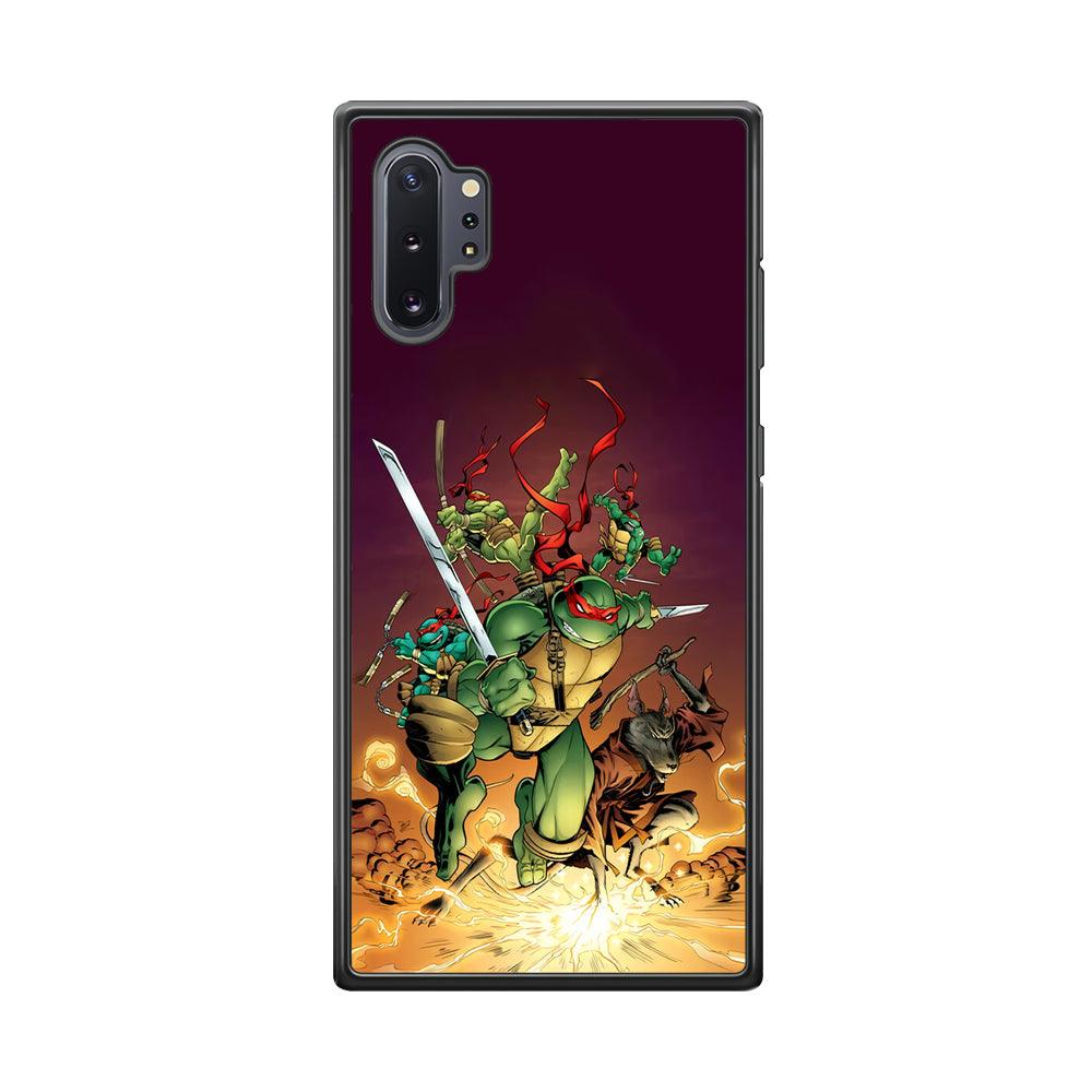 TMNT Busy Turtle Samsung Galaxy Note 10 Plus Case-Rubber Black (2D Case)-Oxvistore