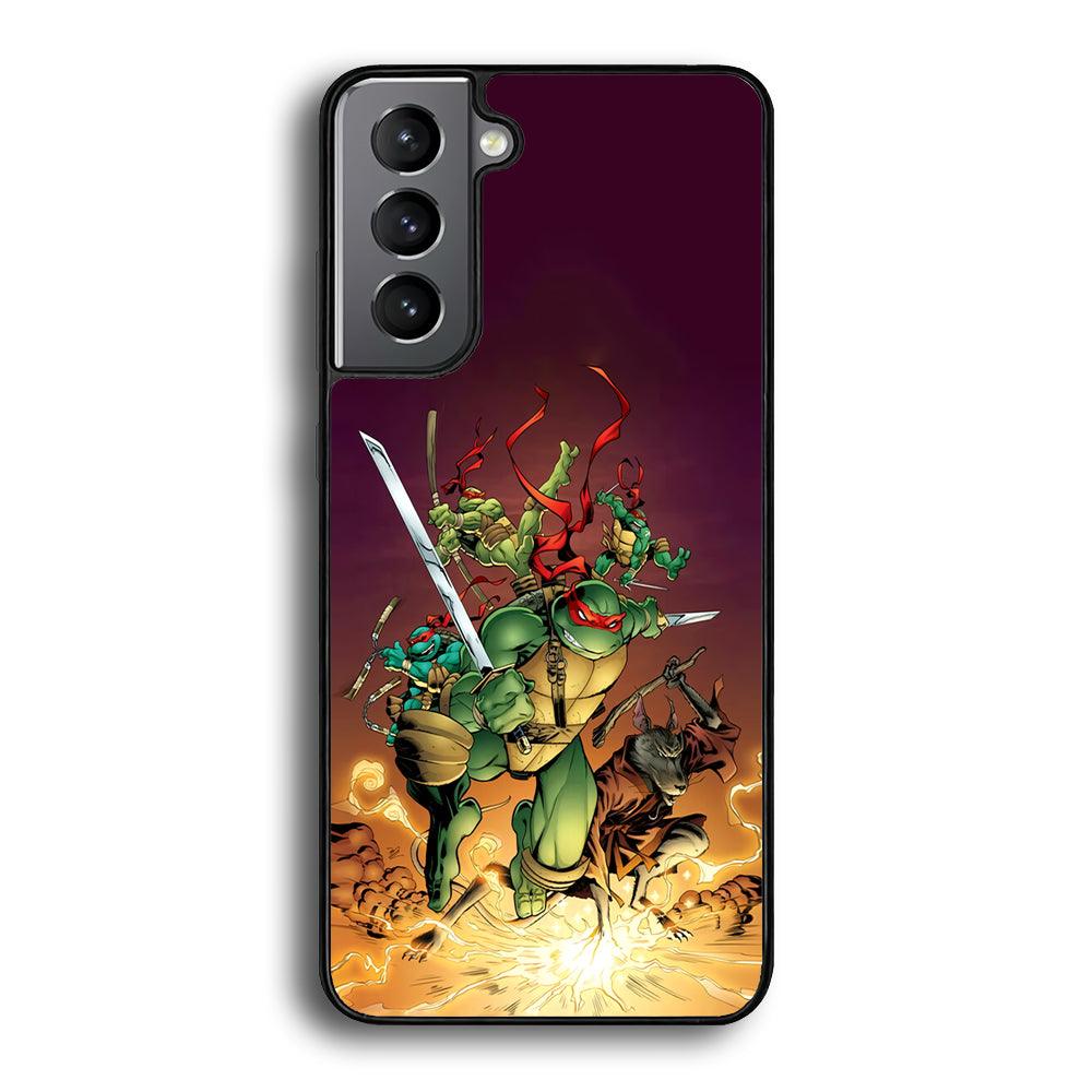 TMNT Busy Turtle Samsung Galaxy S21 Plus Case-Rubber Black (2D Case)-Oxvistore