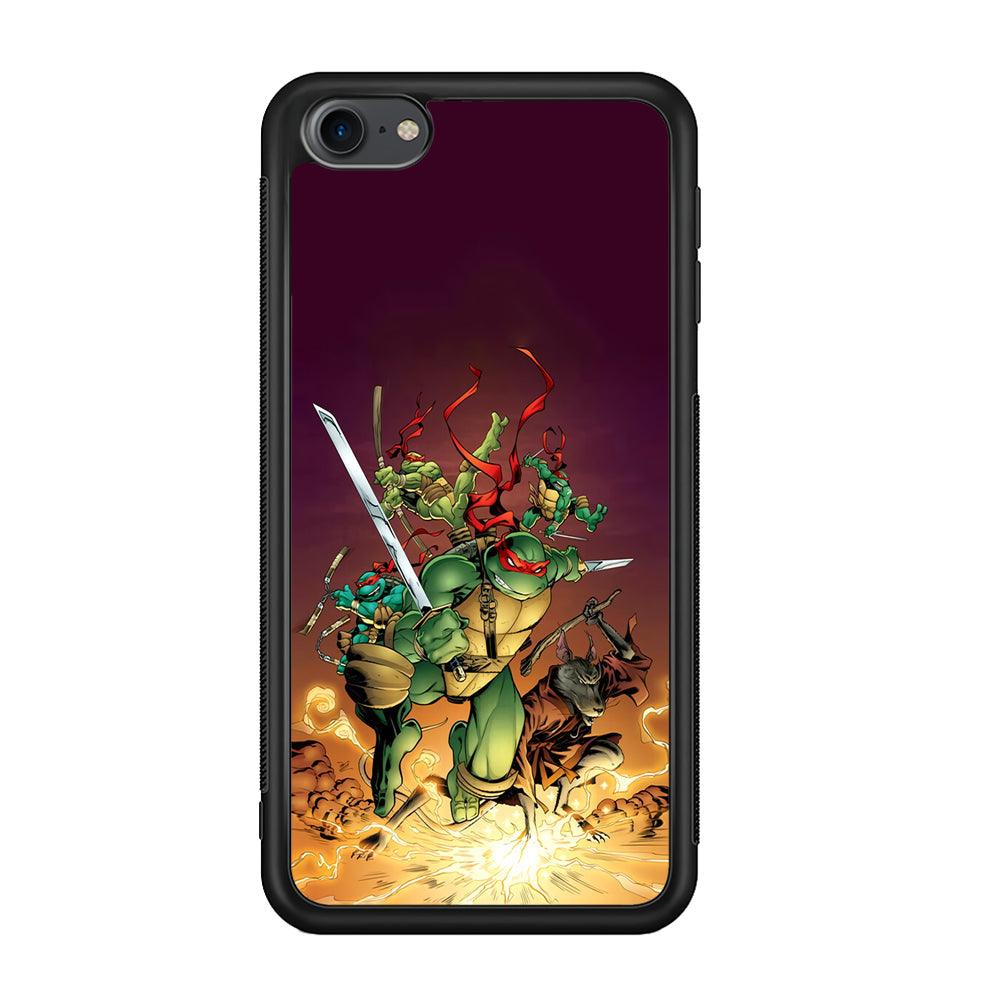 TMNT Busy Turtle iPod Touch 6 Case-Rubber Black (2D Case)-Oxvistore