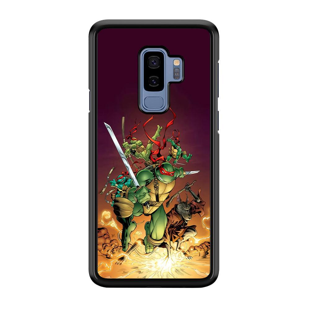 TMNT Busy Turtle Samsung Galaxy S9 Plus Case-Rubber Black (2D Case)-Oxvistore