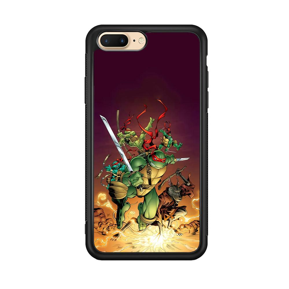 TMNT Busy Turtle iPhone 8 Plus Case-Rubber Black (2D Case)-Oxvistore