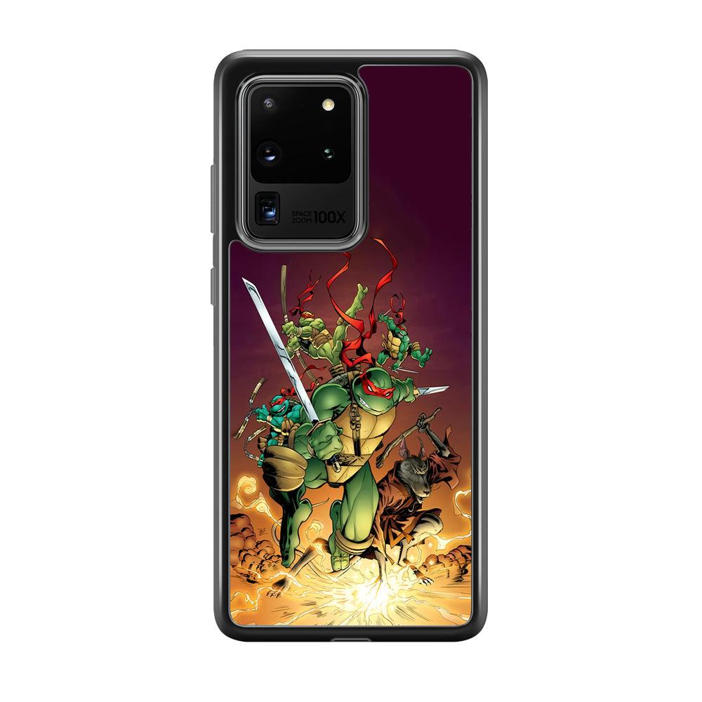 TMNT Busy Turtle Samsung Galaxy S20 Ultra Case-Rubber Black (2D Case)-Oxvistore