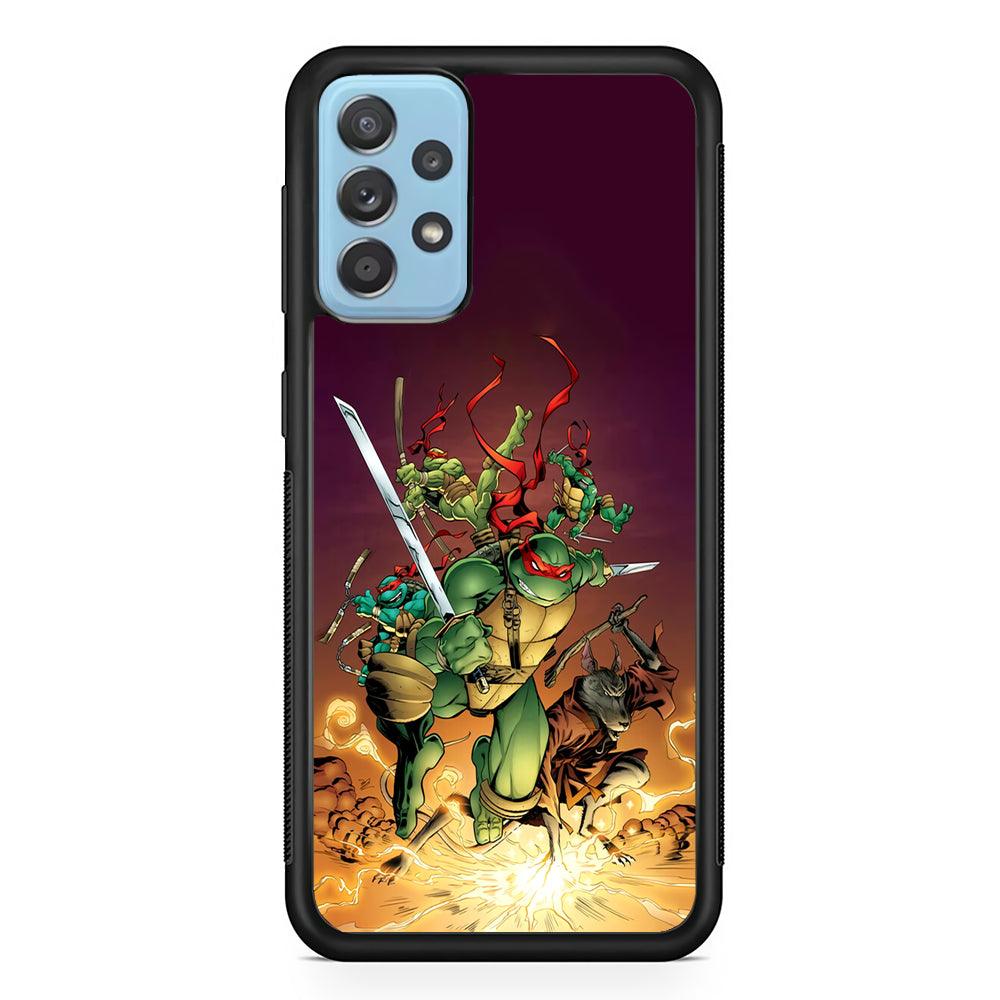 TMNT Busy Turtle Samsung Galaxy A72 Case-Rubber Black (2D Case)-Oxvistore