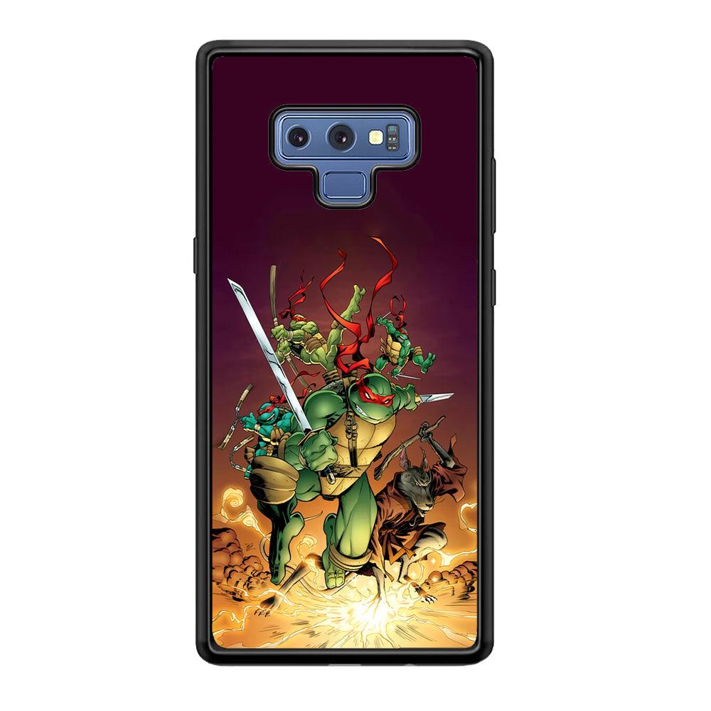 TMNT Busy Turtle Samsung Galaxy Note 9 Case-Rubber Black (2D Case)-Oxvistore