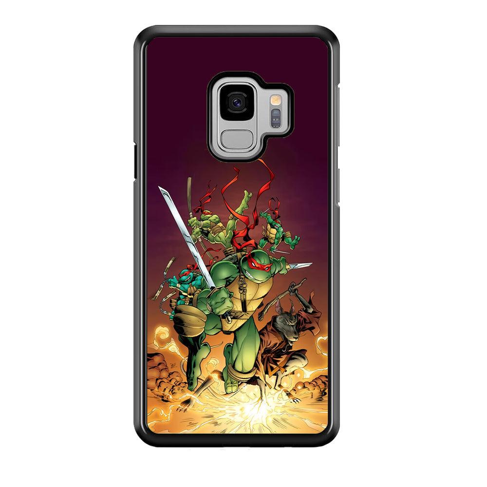 TMNT Busy Turtle Samsung Galaxy S9 Case-Rubber Black (2D Case)-Oxvistore
