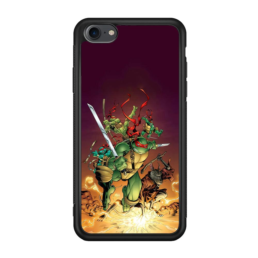 TMNT Busy Turtle iPhone 8 Case-Rubber Black (2D Case)-Oxvistore