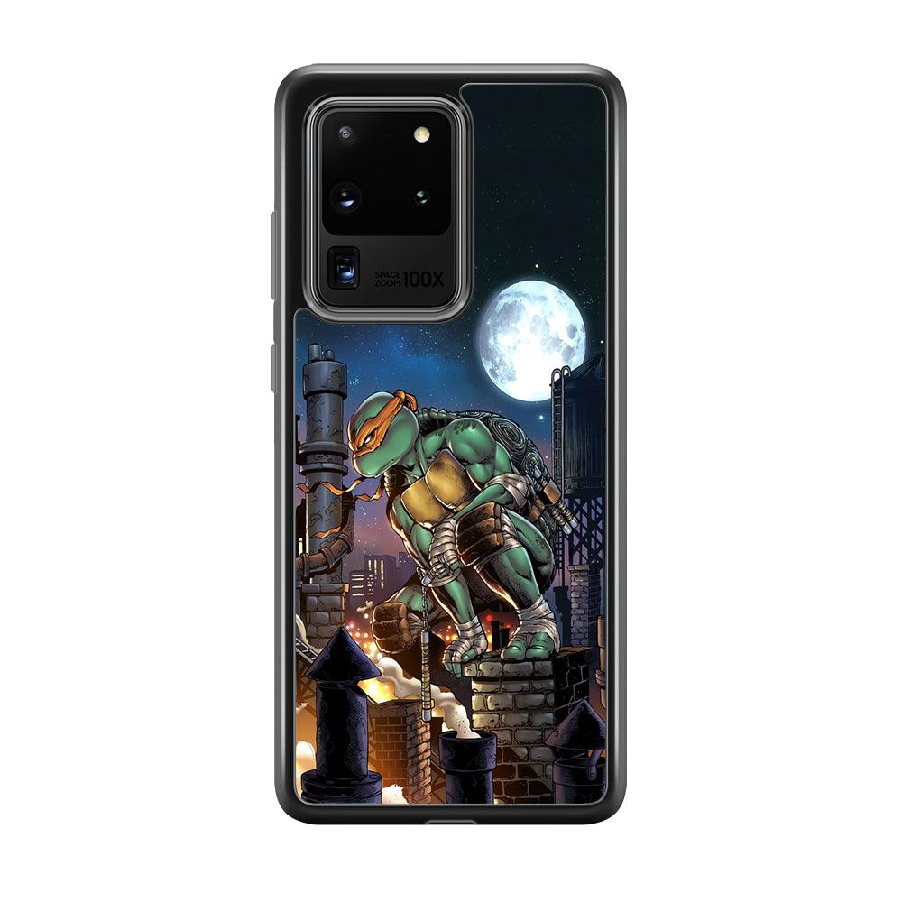 TMNT Michelangelo City Tour Samsung Galaxy S20 Ultra Case-Rubber Black (2D Case)-Oxvistore
