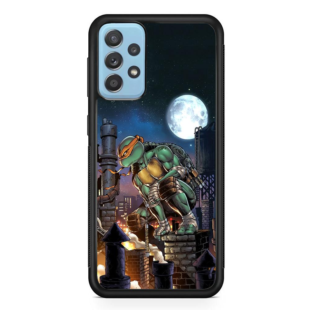 TMNT Michelangelo City Tour Samsung Galaxy A72 Case-Rubber Black (2D Case)-Oxvistore