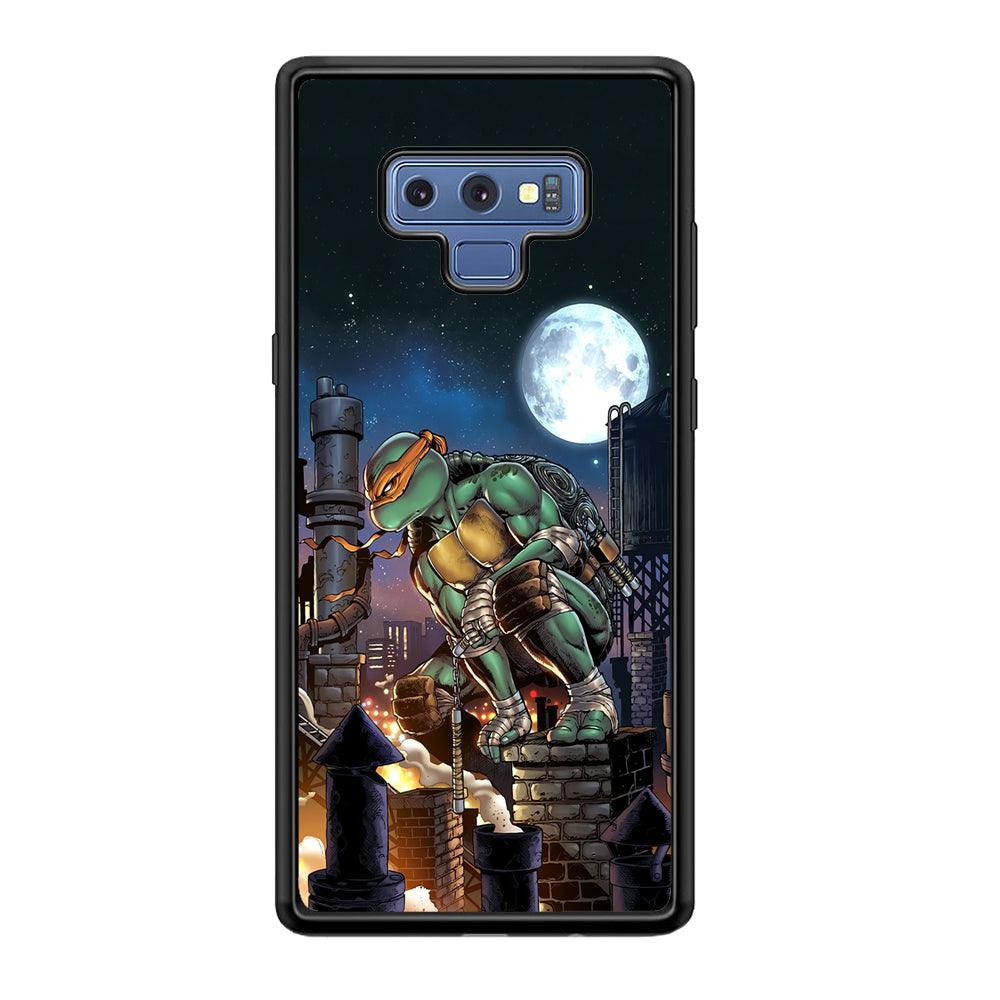TMNT Michelangelo City Tour Samsung Galaxy Note 9 Case-Rubber Black (2D Case)-Oxvistore