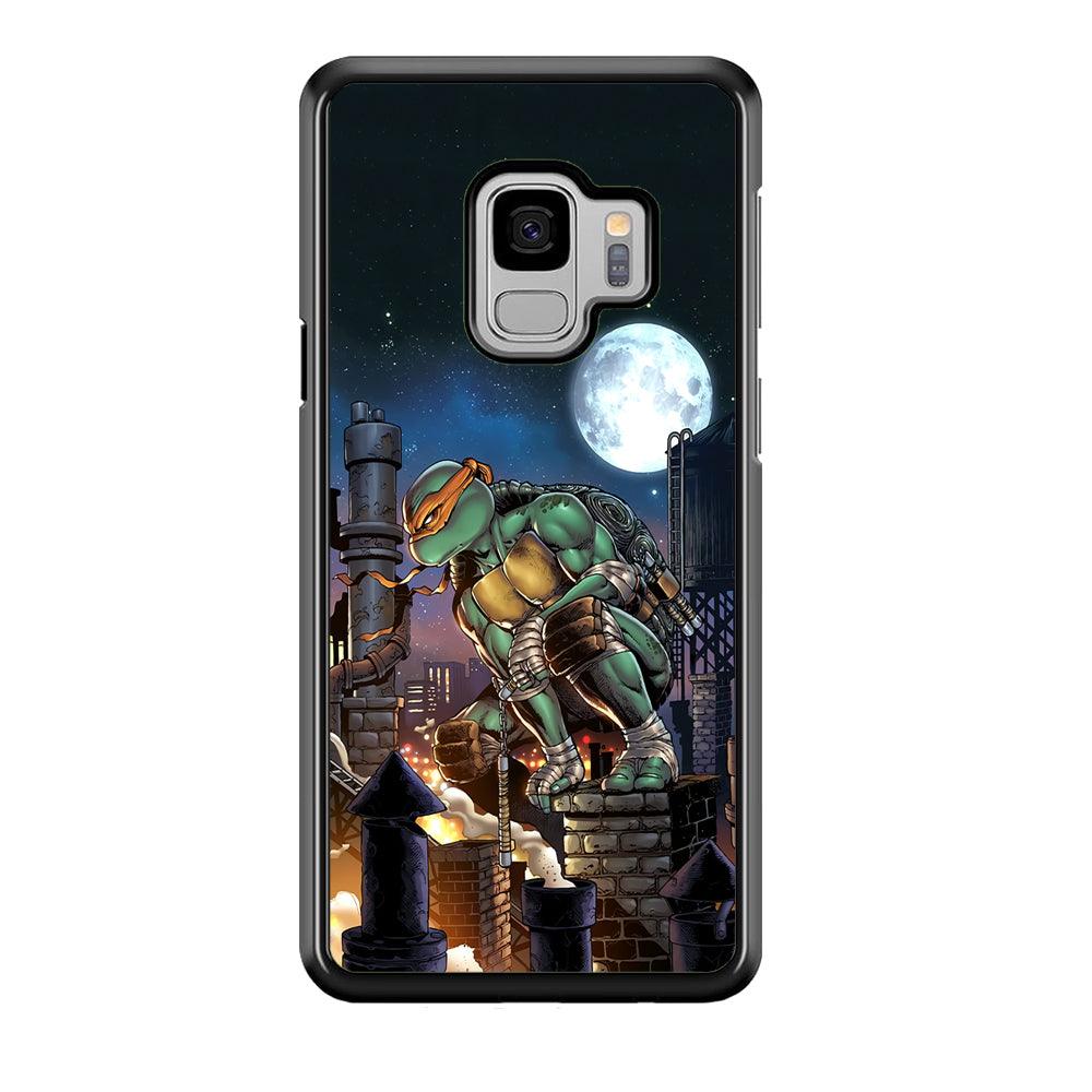 TMNT Michelangelo City Tour Samsung Galaxy S9 Case-Rubber Black (2D Case)-Oxvistore