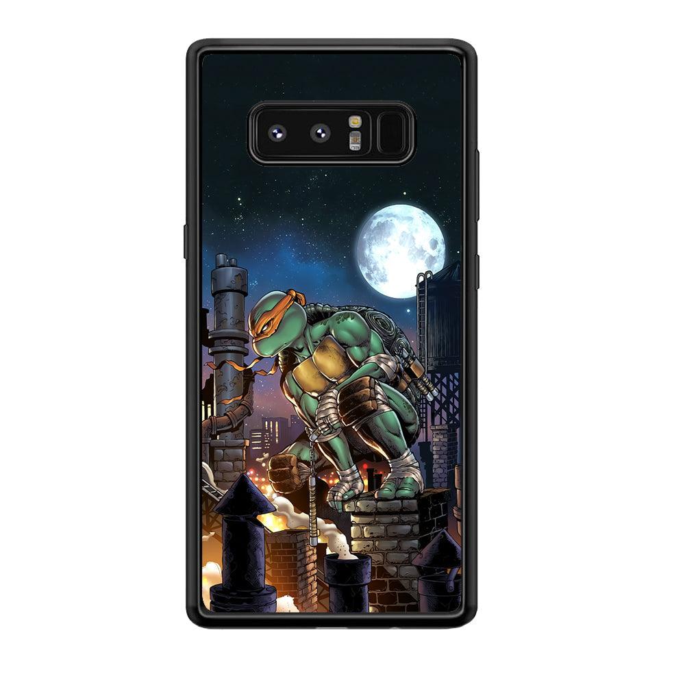 TMNT Michelangelo City Tour Samsung Galaxy Note 8 Case-Rubber Black (2D Case)-Oxvistore