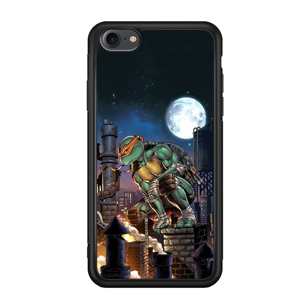 TMNT Michelangelo City Tour iPhone 8 Case-Rubber Black (2D Case)-Oxvistore