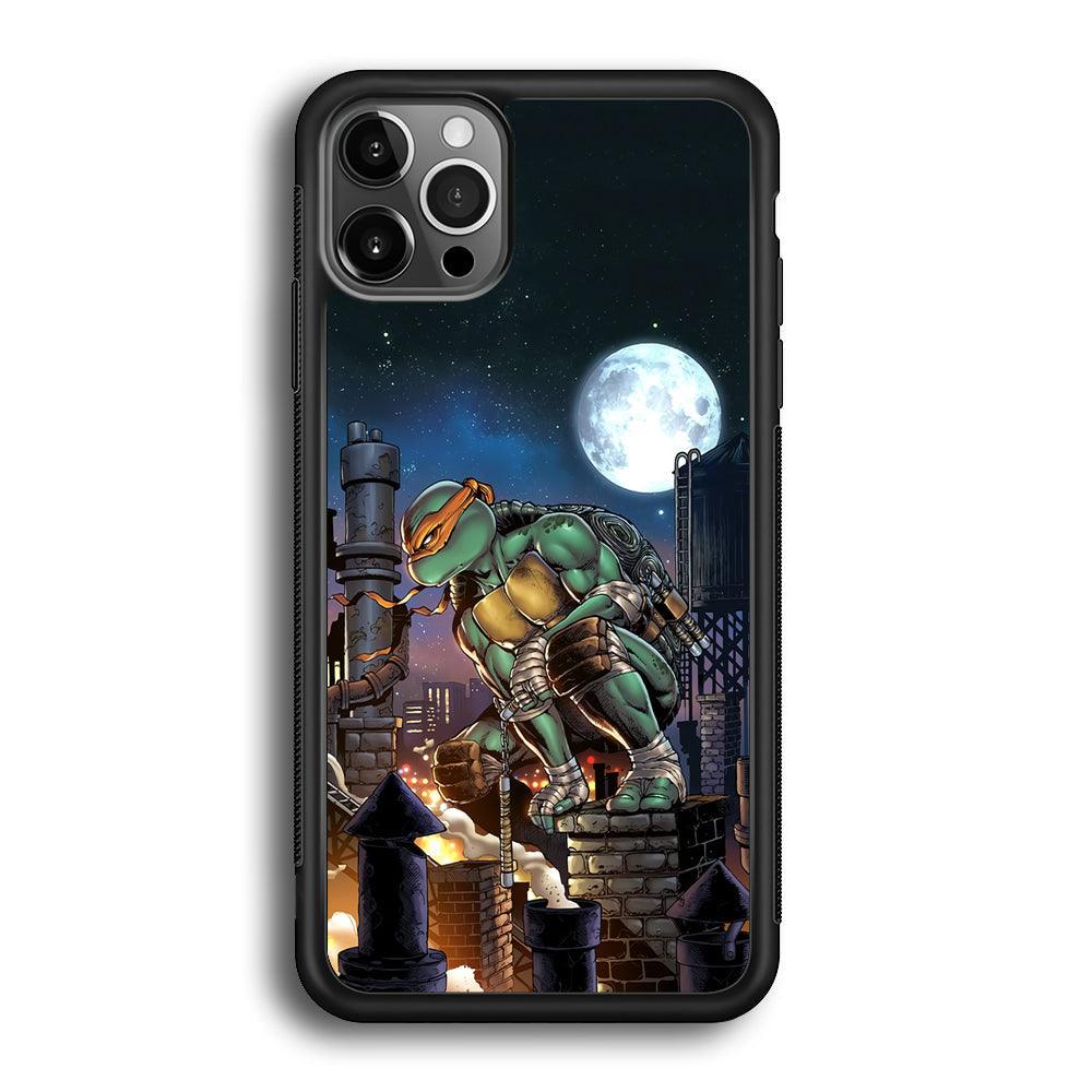 TMNT Michelangelo City Tour iPhone 12 Pro Max Case-Rubber Black (2D Case)-Oxvistore