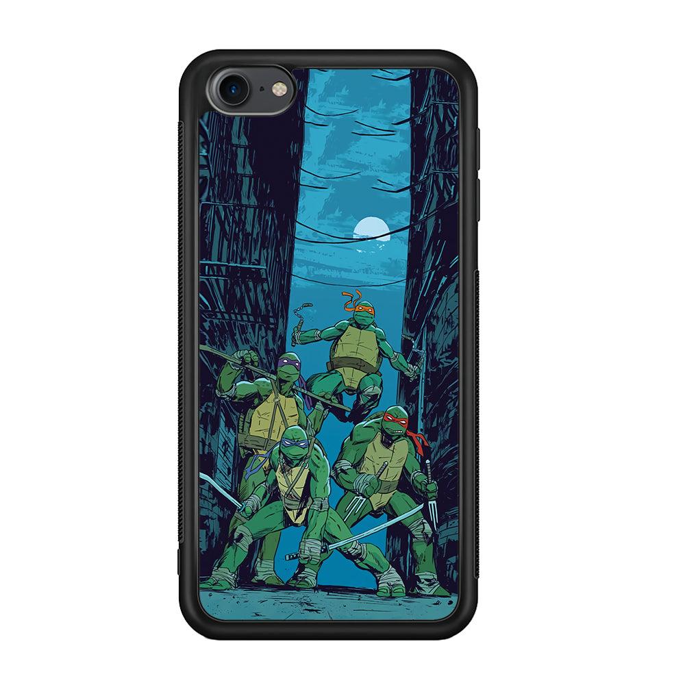 TMNT Squad Under The Moon iPod Touch 6 Case-Rubber Black (2D Case)-Oxvistore