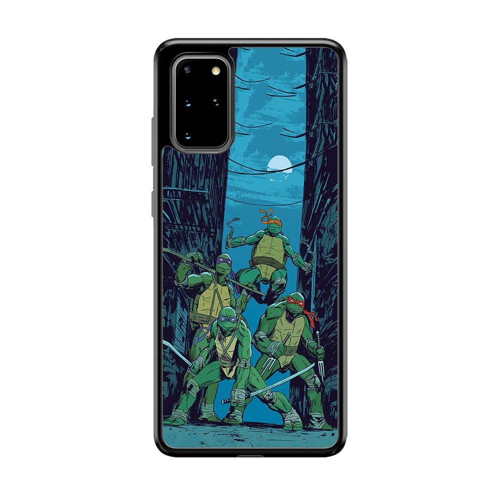 TMNT Squad Under The Moon Samsung Galaxy S20 Plus Case-Rubber Black (2D Case)-Oxvistore