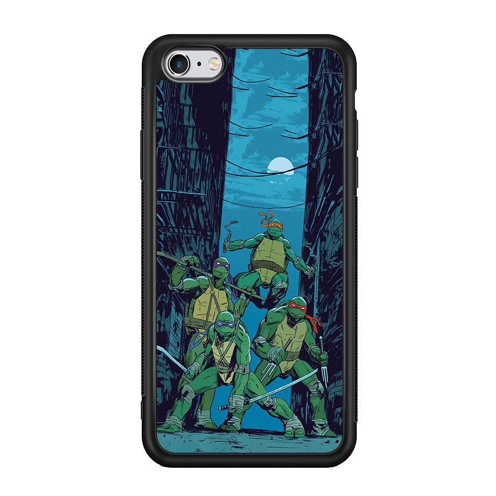 TMNT Squad Under The Moon iPhone 6 | 6s Case-Rubber Black (2D Case)-Oxvistore