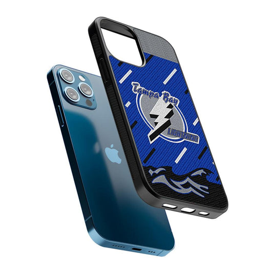 Tampa Bay Lightning Pattern 2D Rubber Phone Case-Oxvistore