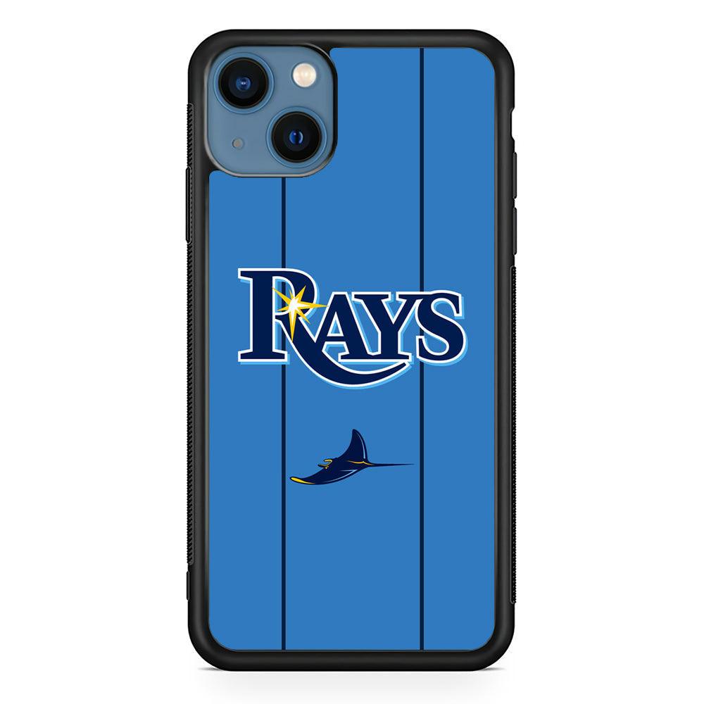Tampa Bay Rays Jersey Adaptation iPhone 15 Case-Rubber Black (2D Case)-Oxvistore