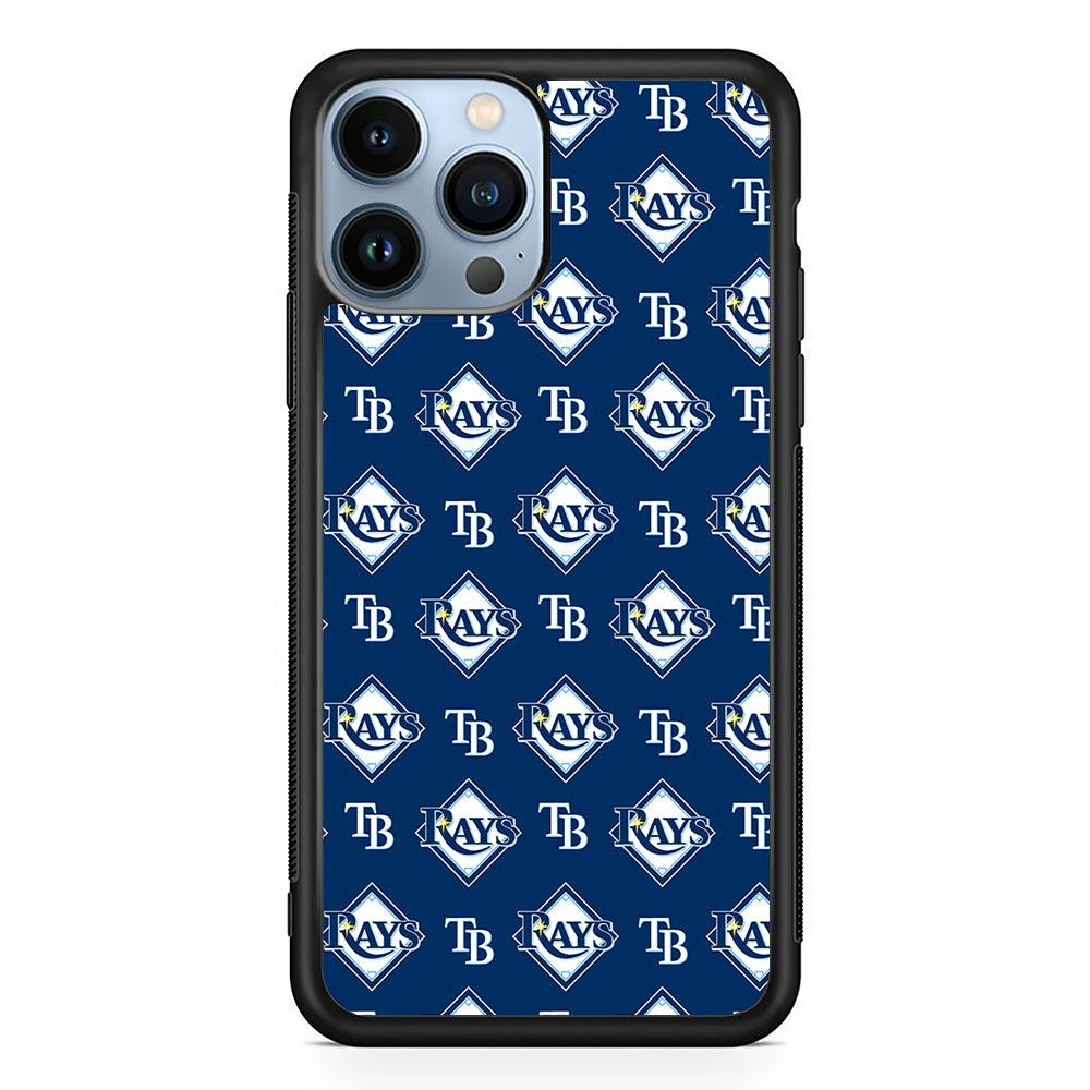 Tampa Bay Rays Pattern 2D Rubber Phone Case-Black-Oxvistore