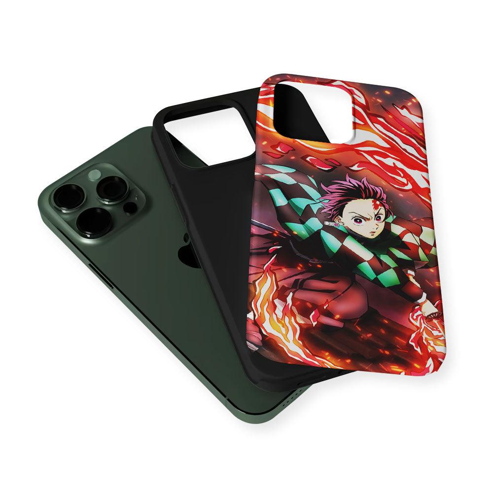 Tanjiro Kamado Demon Slayer Anime 2 in 1 Tough Phone Case-Oxvistore