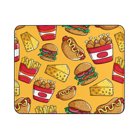 Tasty Junk Food Pattern Mouse Pads | Custom Mouse Pad with Non-Slip Rubber Base