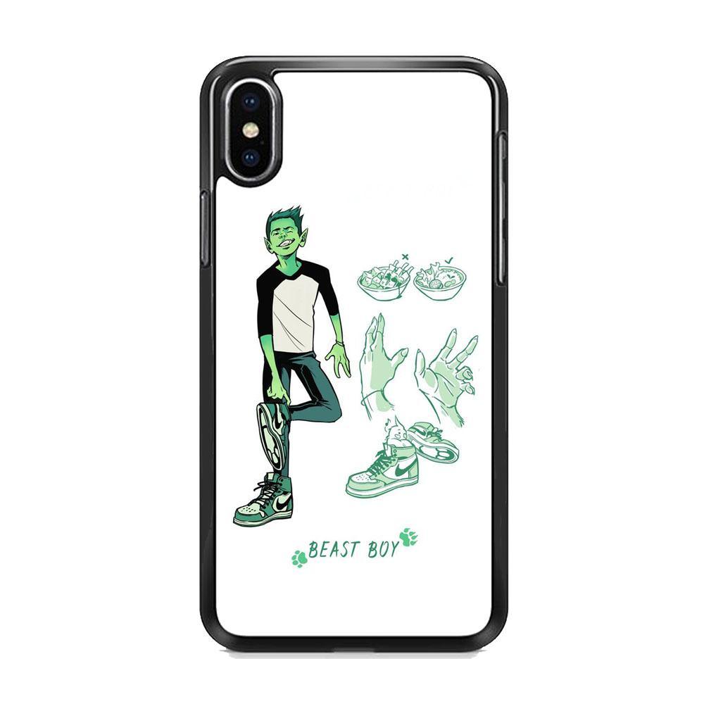Teen Titans Beast Boy Equipment iPhone X Case-Rubber Black (2D Case)-Oxvistore