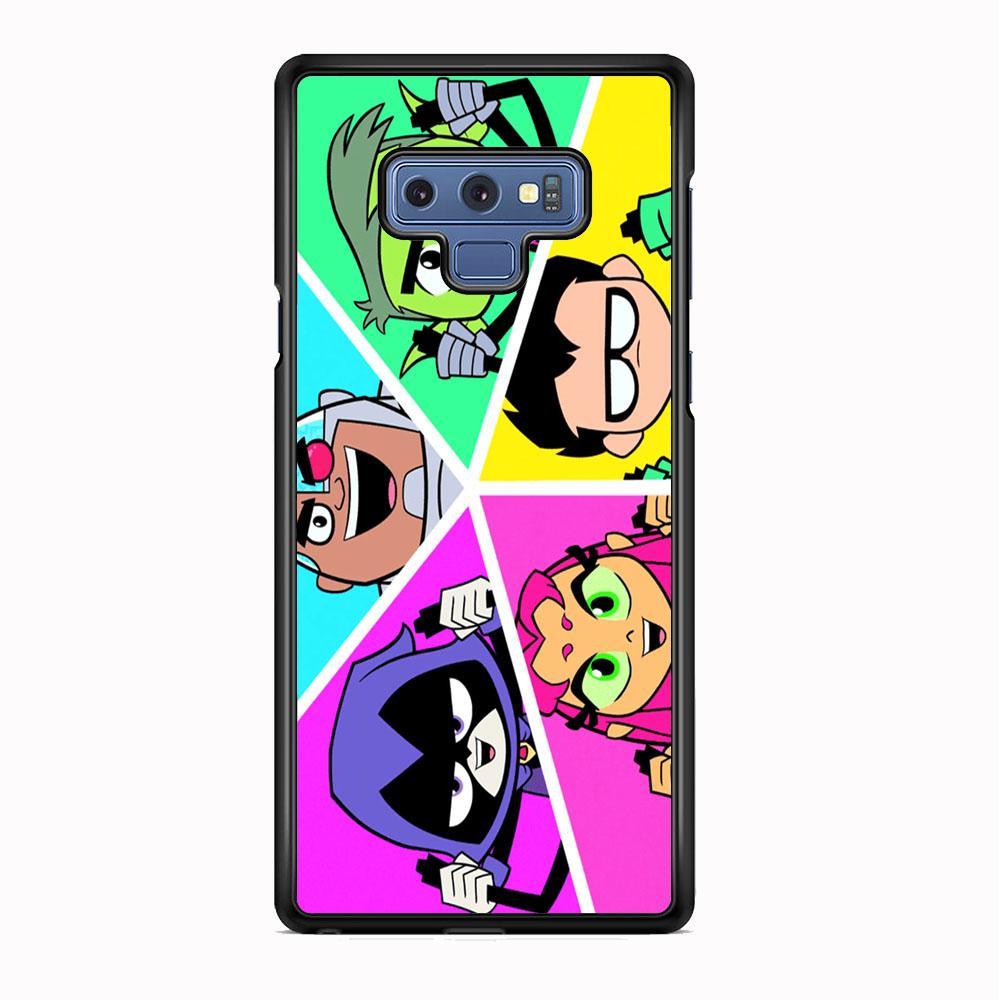 Teen Titans Heroes Family Samsung Galaxy Note 9 Case-Rubber Black (2D Case)-Oxvistore