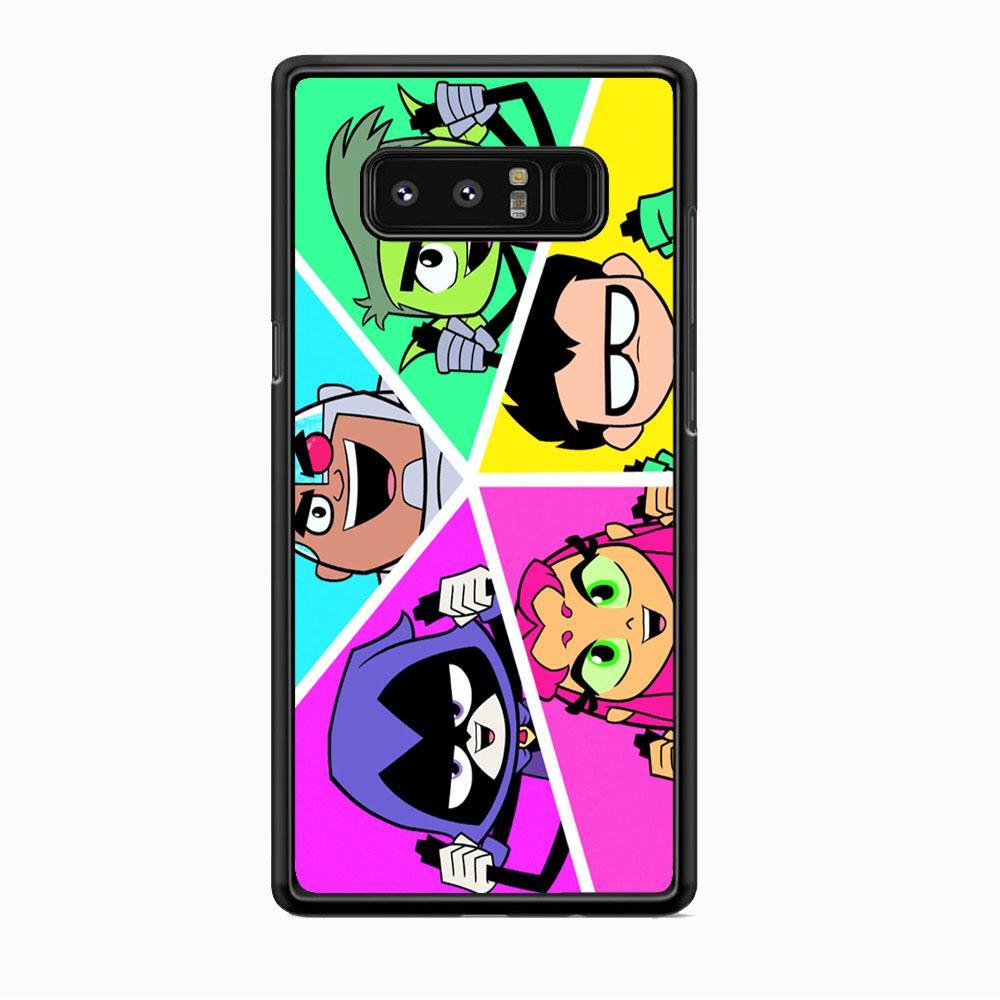 Teen Titans Heroes Family Samsung Galaxy Note 8 Case-Rubber Black (2D Case)-Oxvistore