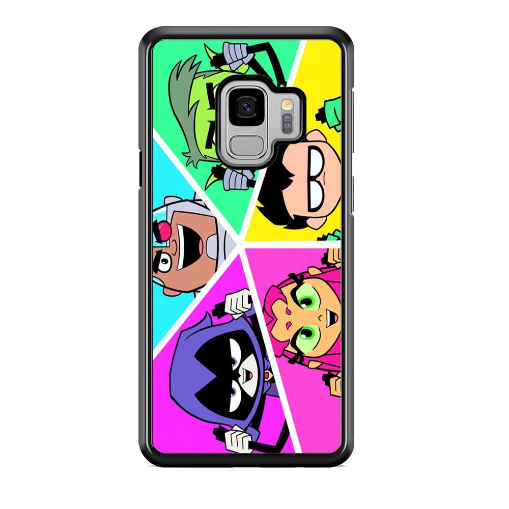 Teen Titans Heroes Family Samsung Galaxy S9 Case-Rubber Black (2D Case)-Oxvistore