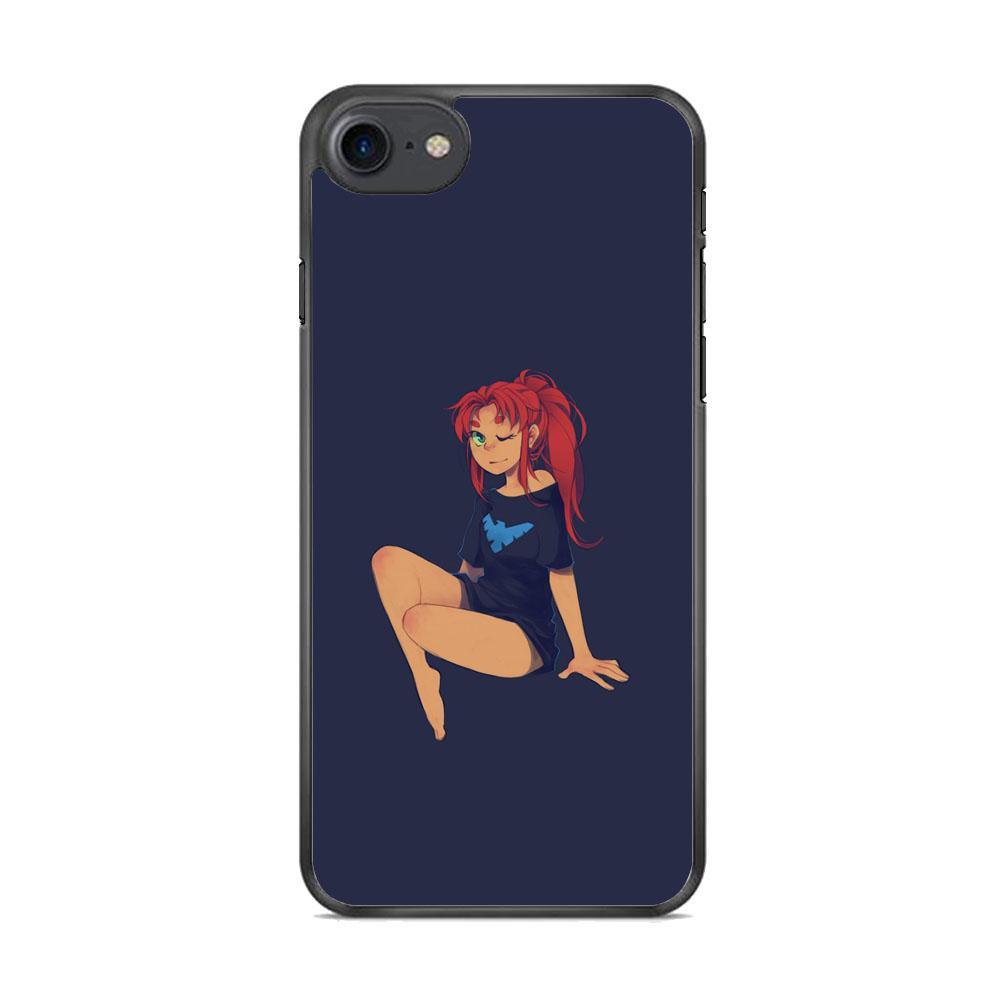 Teen Titans Star Fire Beauty iPhone 8 Case-Rubber Black (2D Case)-Oxvistore