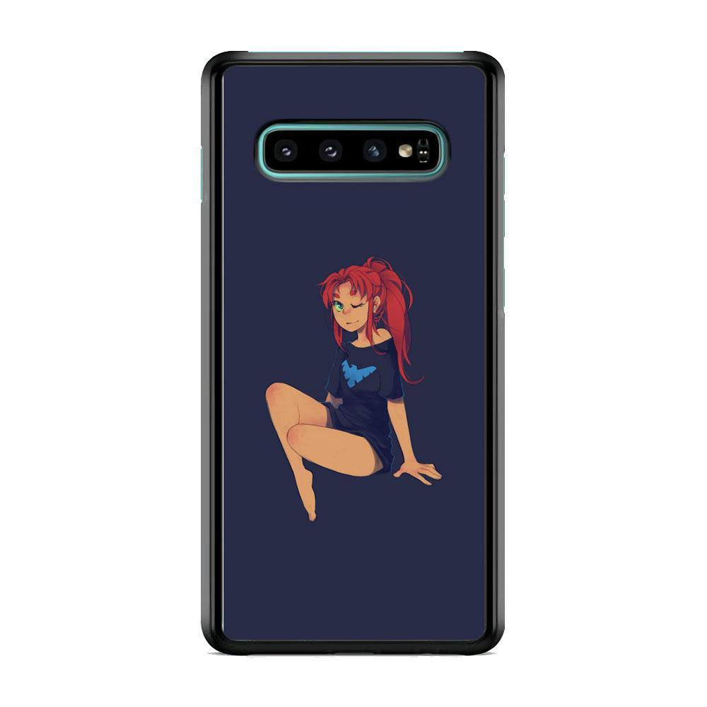 Teen Titans Star Fire Beauty Samsung Galaxy S10 Plus Case-Rubber Black (2D Case)-Oxvistore