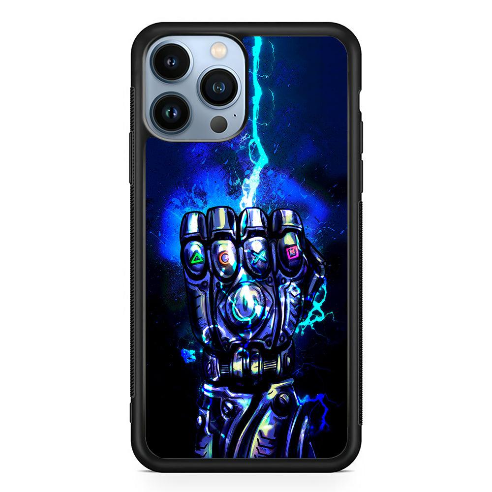 Thanos Gauntlet Stick Symbol 2D Rubber Phone Case-Black-Oxvistore