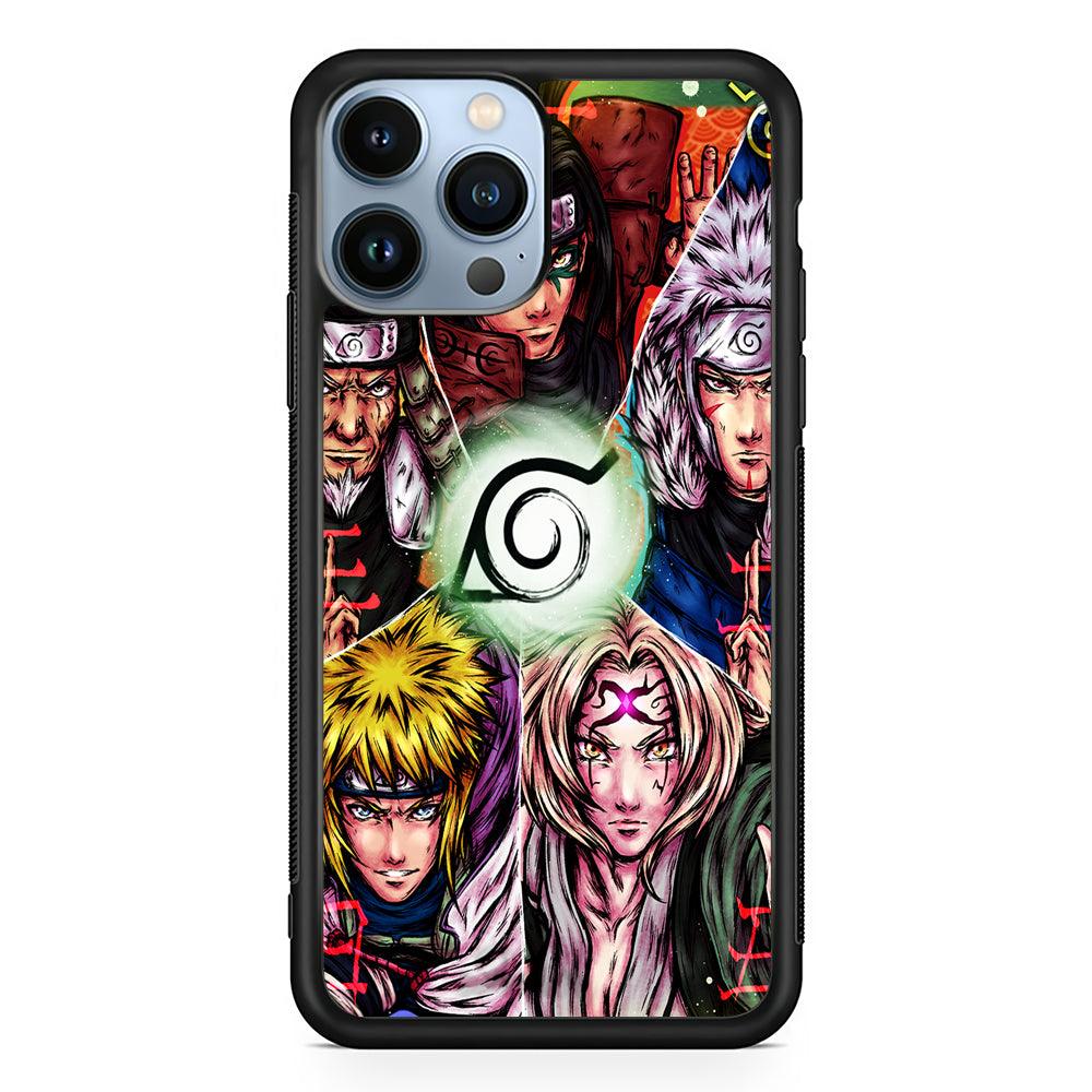 The 5 Hokage Art 2D Rubber Phone Case-Black-Oxvistore