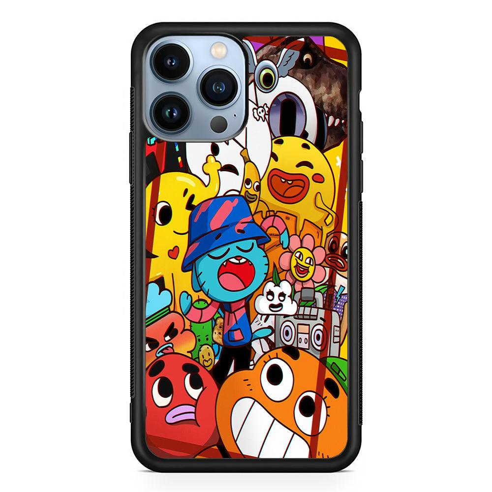 The Amazing World of Gumball Cartoon 2D Rubber Phone Case-Black-Oxvistore