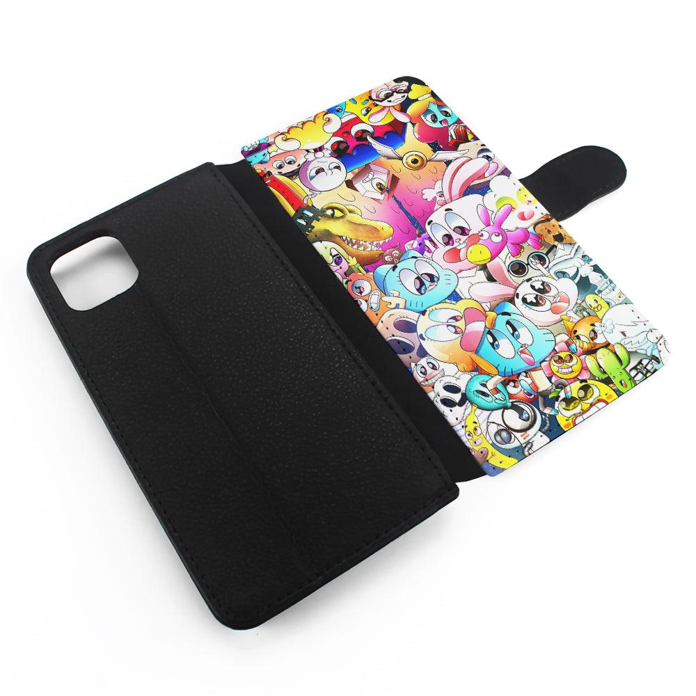 The Amazing World of Gumball Character Flip Wallet Phone Case-Oxvistore