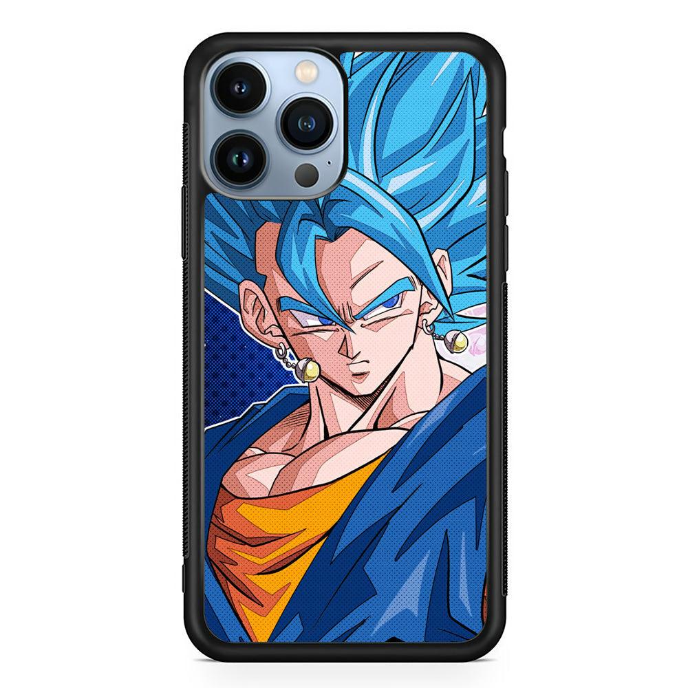 The Bluish Saiyan Stare iPhone 14 Pro Max Case-Rubber Black (2D Case)-Oxvistore