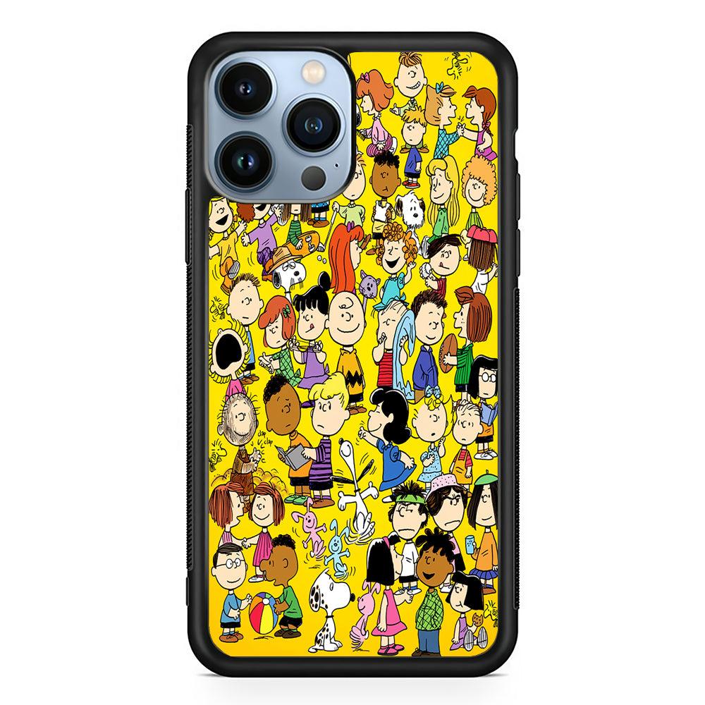 The Charlie Brown and Friends Peanuts 2D Rubber Phone Case-Black-Oxvistore