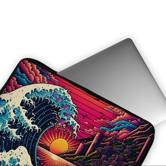 The Great Wave off Kanagawa Sunset Laptop Sleeve Protective Cover-Oxvistore